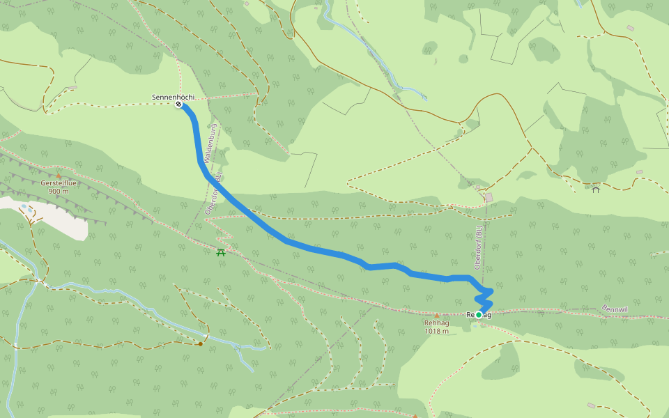 Rehhak - fixme walking route map in Bennwil