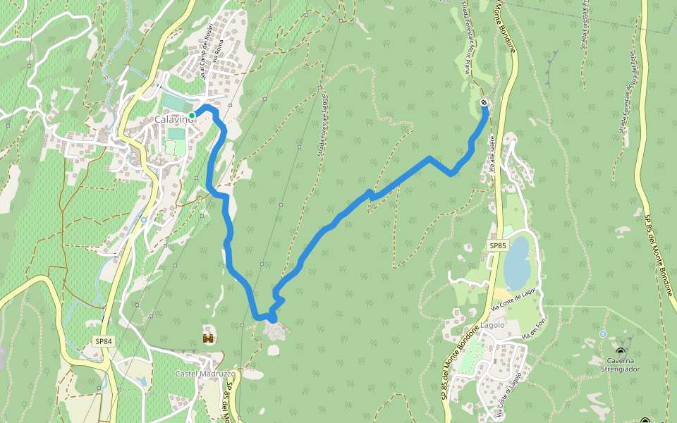 Strada dei Brozi walking route map in Calavino