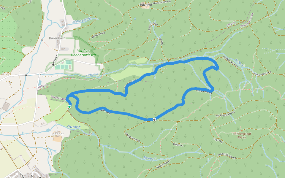 Urbacher Wanderweg 13 walking route map in Urbach