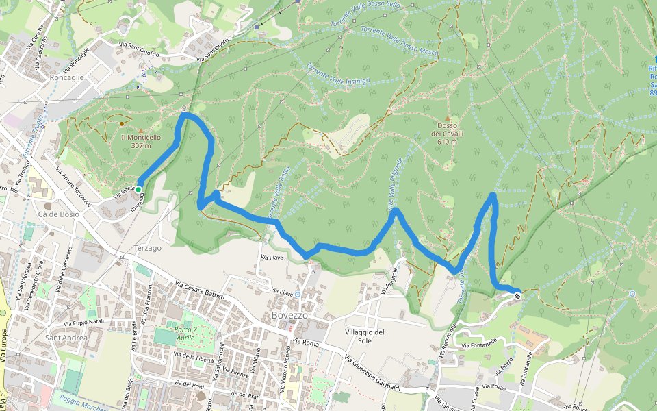 Nave (Cortine) - Concesio (Roncaglie) walking route map in Concesio