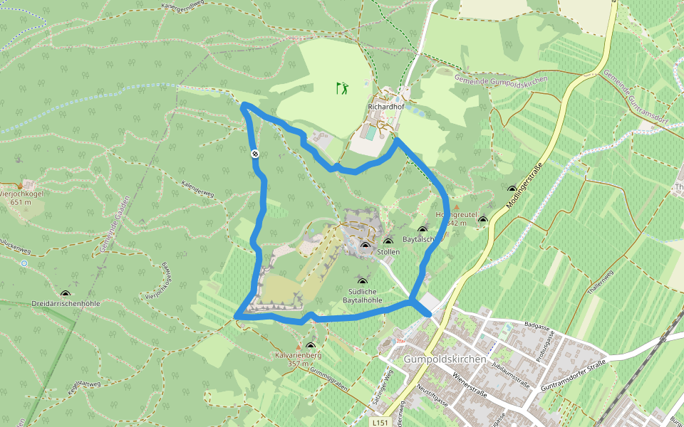 Hotel Turmhof Runde bei Gumpoldskirchen walking route map in Gumpoldskirchen