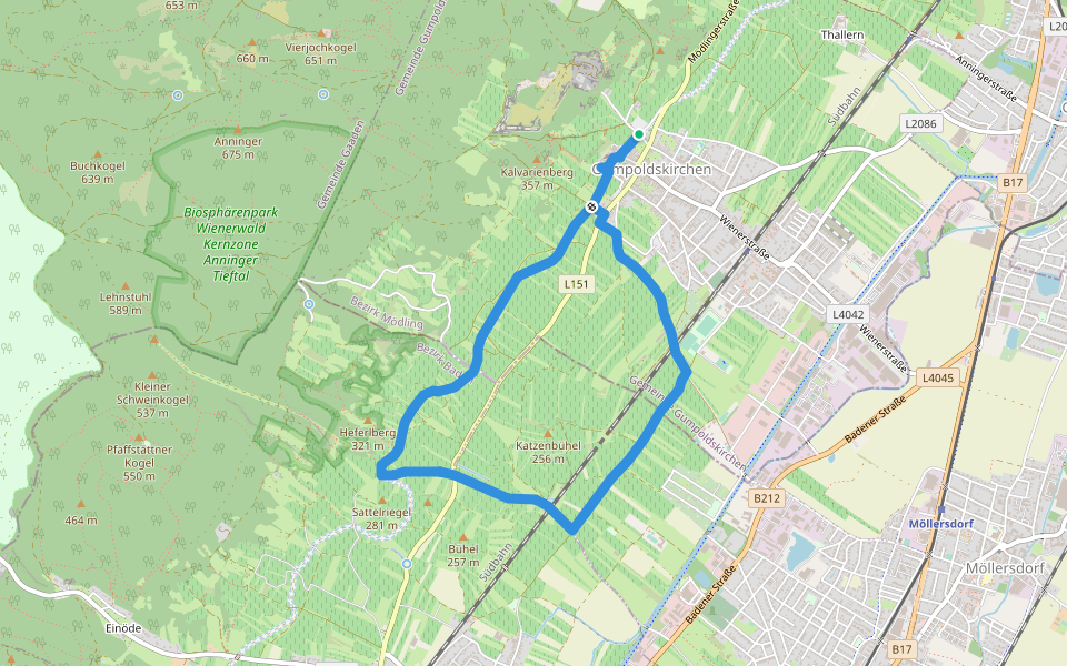 Wohn Traum Runde bei Gumpoldskirchen walking route map in Gumpoldskirchen