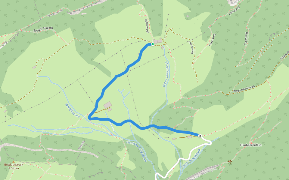 Unteres Brüggli - Oberes Brüggli walking route map in Selzach