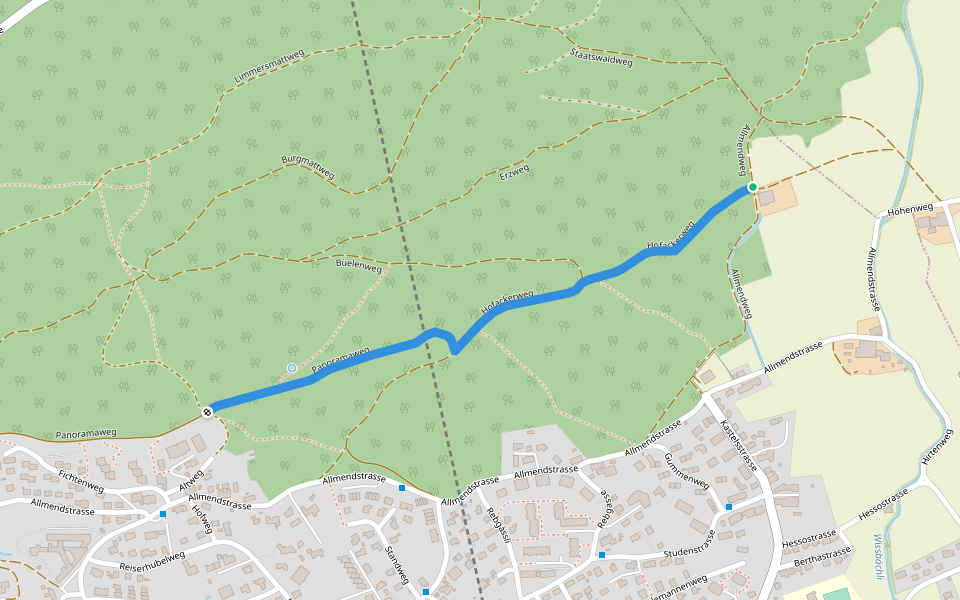 Höfli - Panoramaweg walking route map in Grenchen