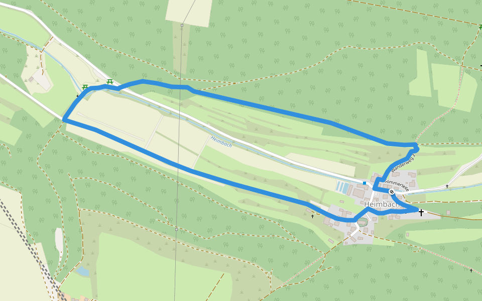 Heimbacher Bildstockweg walking route map in Greding