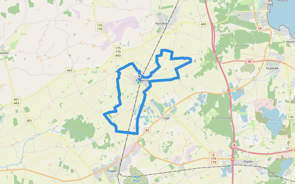 Bolderslevs Grønne Sløjfer, grøn landrute walking route map in Bolderslev