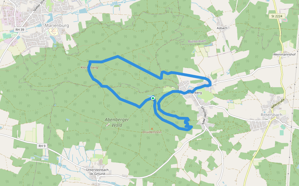Rundwanderweg 3 Abenberg walking route map in Georgensgmünd