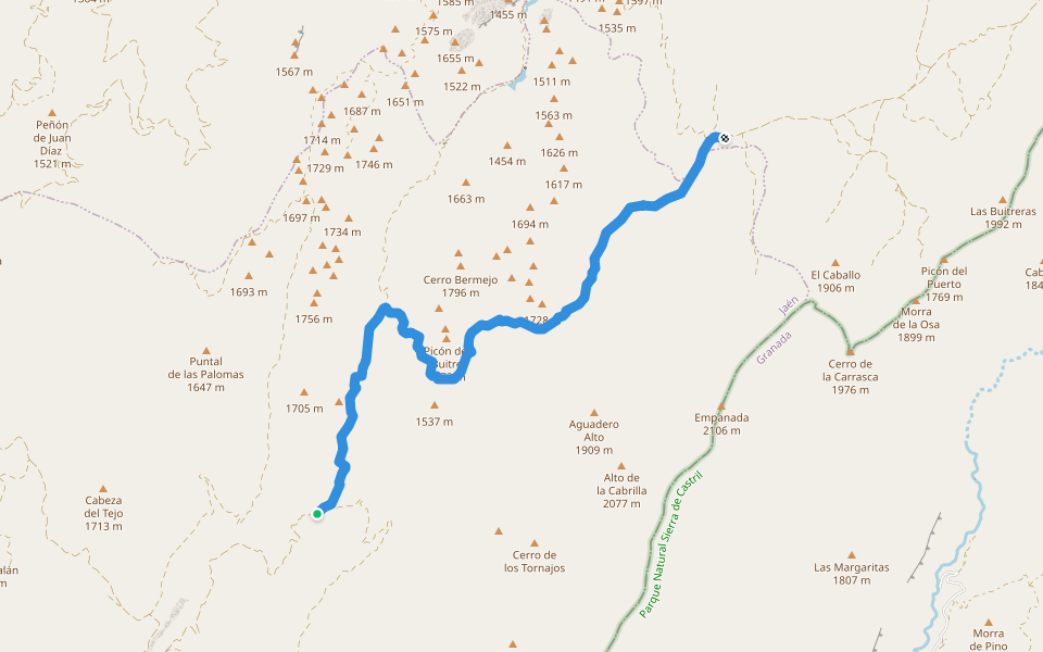 GR 247 (15/21) walking route map in Cazorla