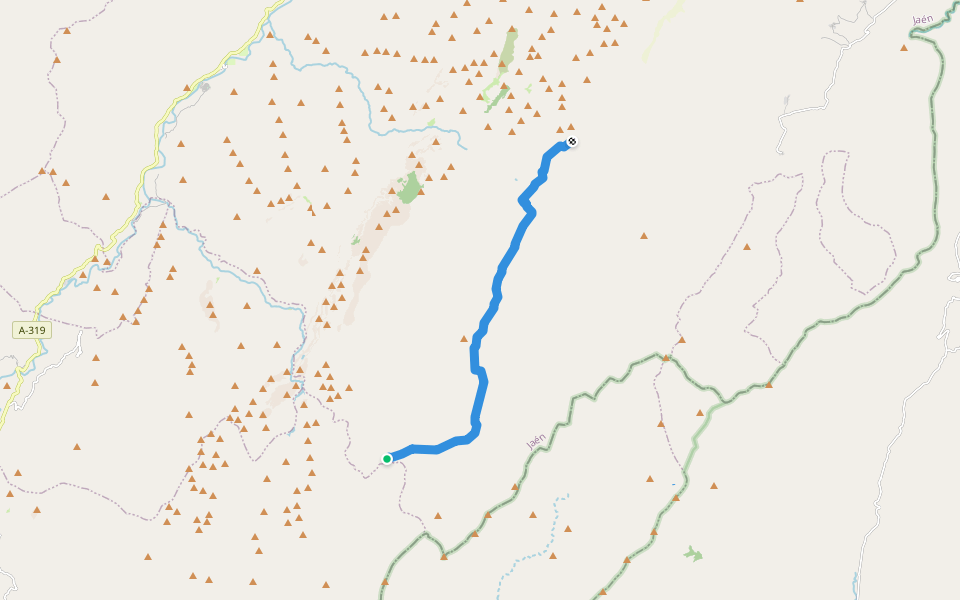 GR 247 (16/21) walking route map in Loma de María Ángela