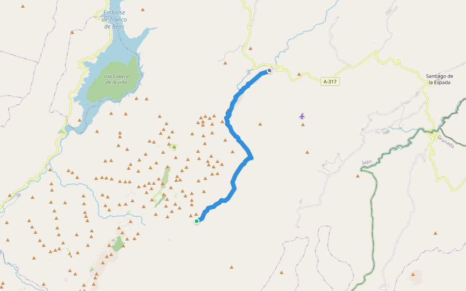GR 247 (17/21) walking route map in Los Centenares