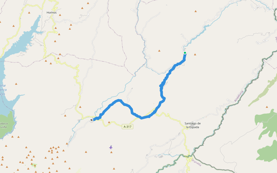 GR 247 (18/21) walking route map in La Toba