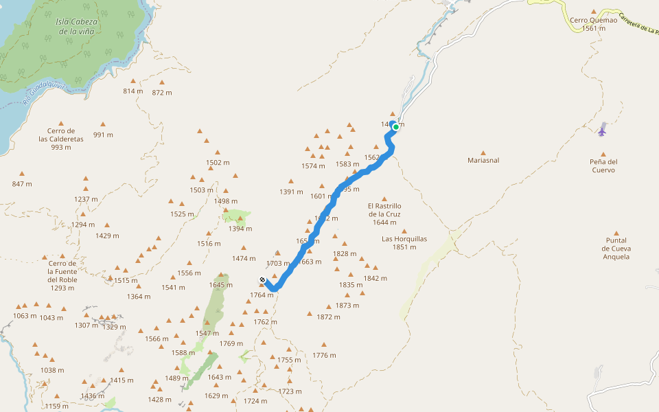 Mirador de Juan León walking route map in Fuente Segura