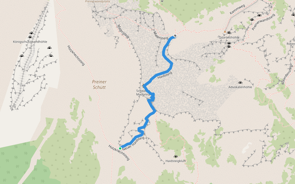 Haidsteig walking route map in Griesleiten