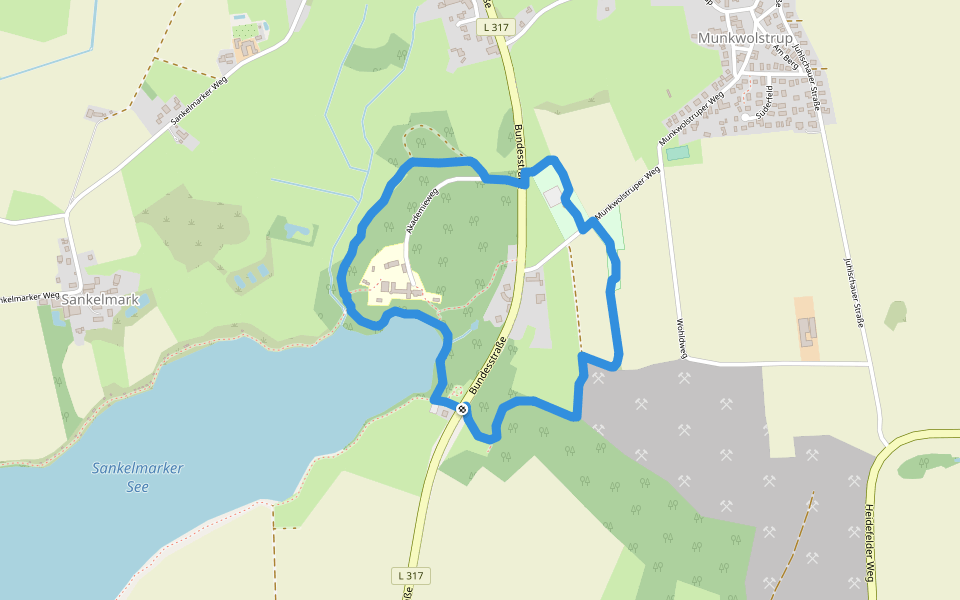 Jens-Thaysen-Weg walking route map in Oeversee