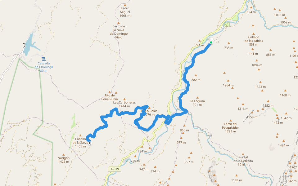 GR 247 Variante 2 (2/2) walking route map in Coto-Ríos