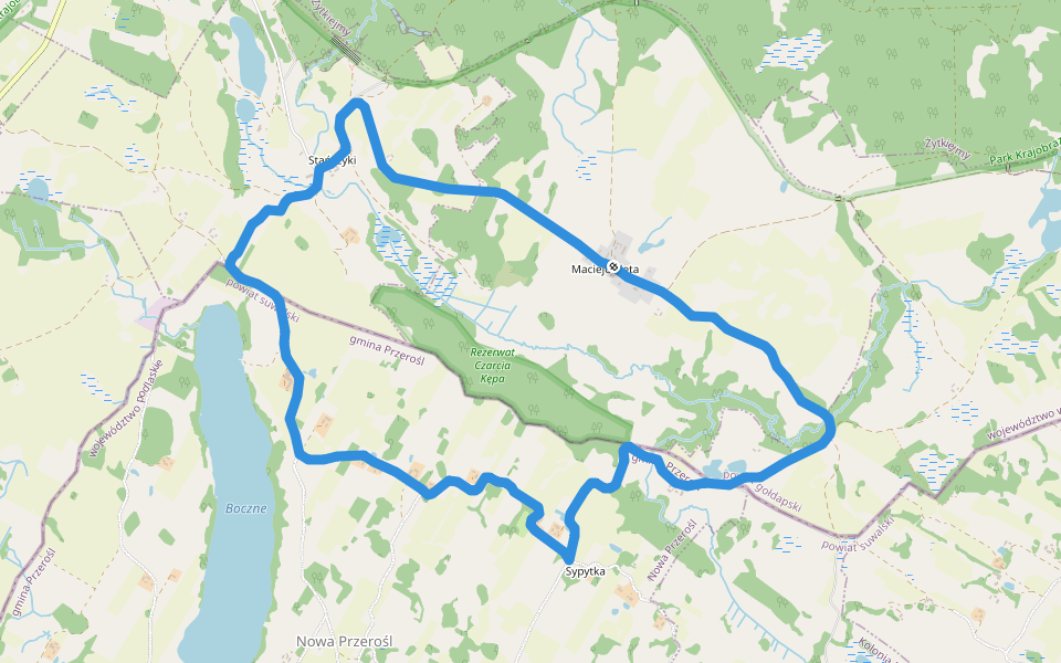 Wokół jarów Błędzianki walking route map in Maciejowięta