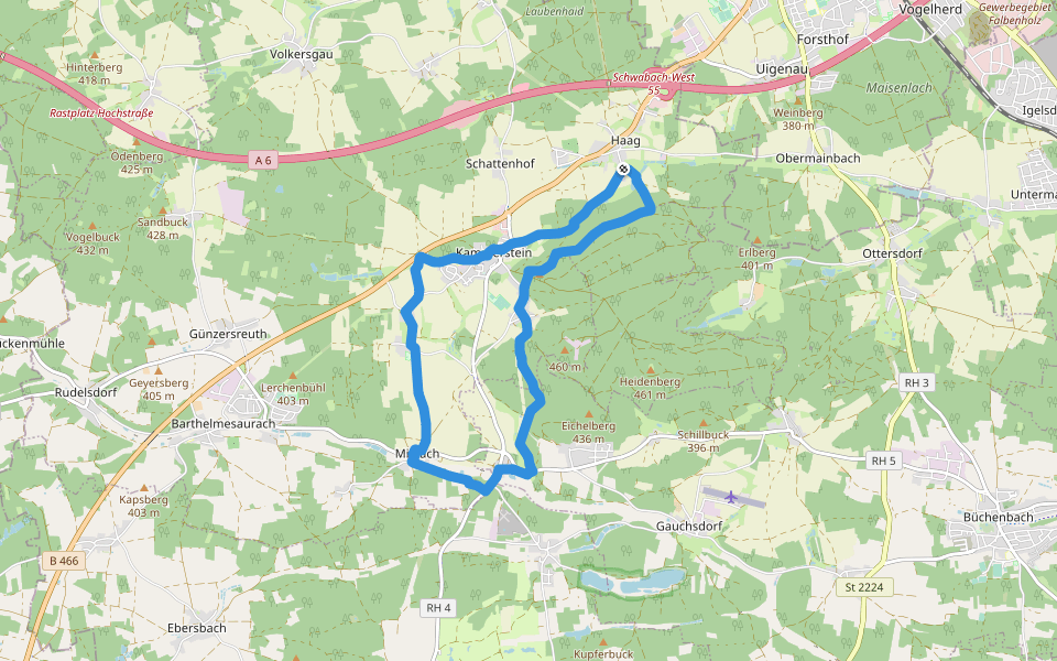Auf historischen Wegen walking route map in Kammerstein