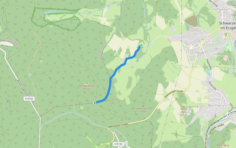 Ww Gaststätte Morgenleithe - Spinne walking route map in Schwarzenberg/Erzgebirge