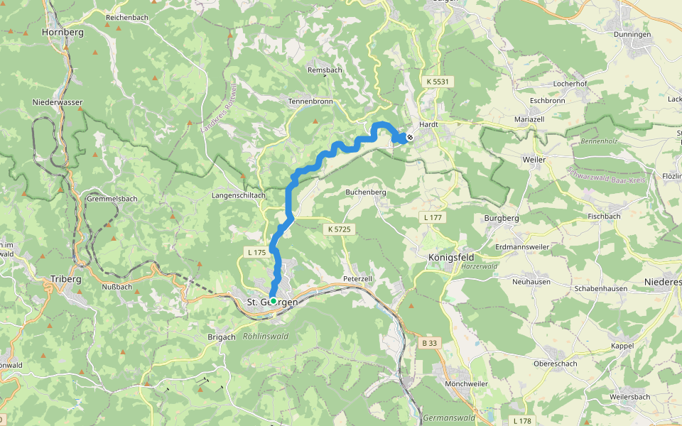 St. Georgen - Hardt walking route map in Sankt Georgen