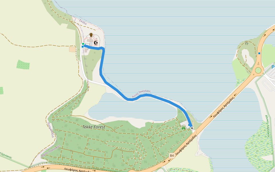 Larnaca Cultural Walk walking route map in Larnaca
