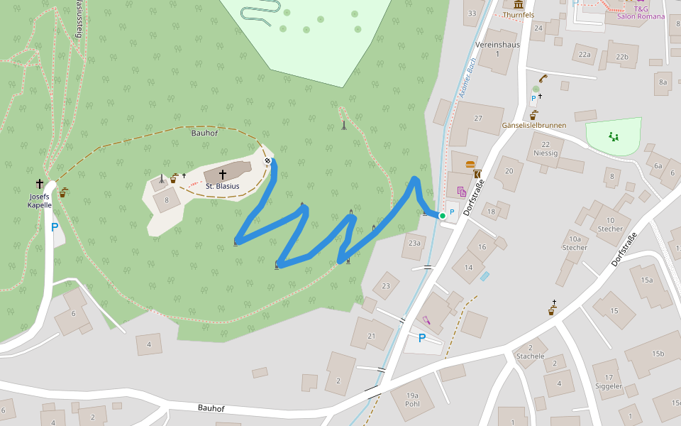 Kapellenweg walking route map in Völs