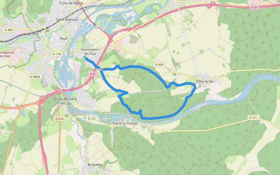 Circuit du Luxembourg walking route map in Dommartin-lès-Toul