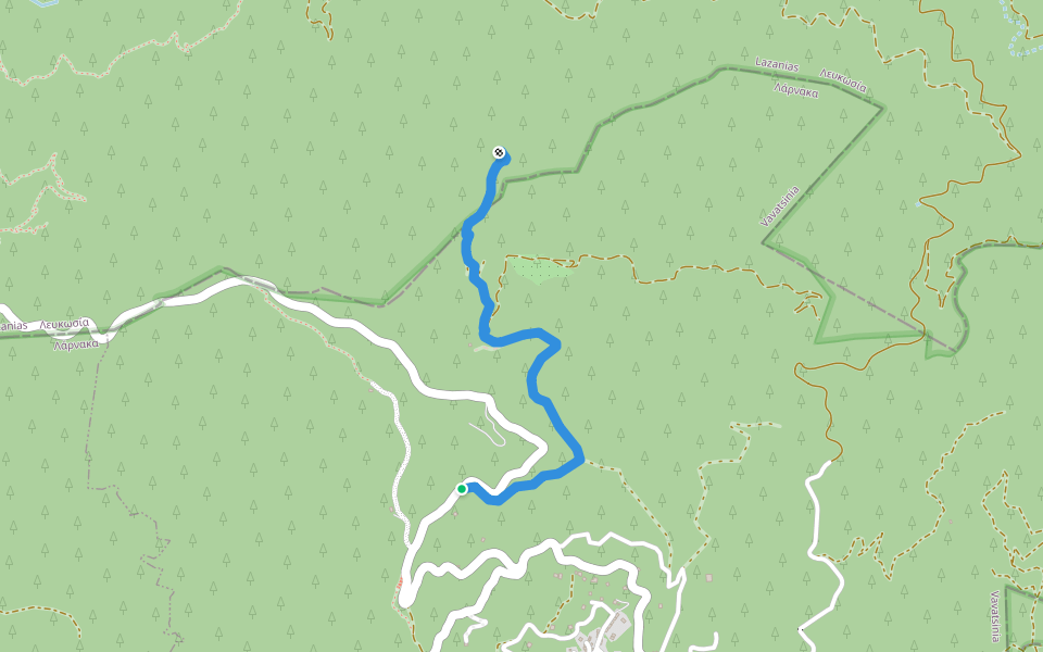 Spila tis Athasias Trail walking route map in Vavatsinia