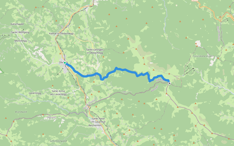 Wanderweg 521 walking route map in Obdach