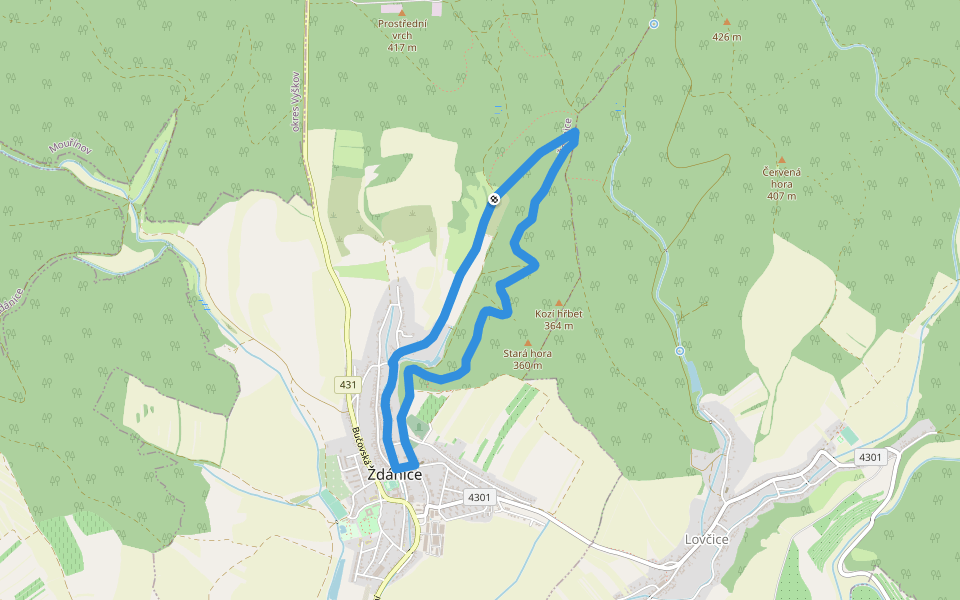 Naučná stezka Motýlí ráj walking route map in Ždánice