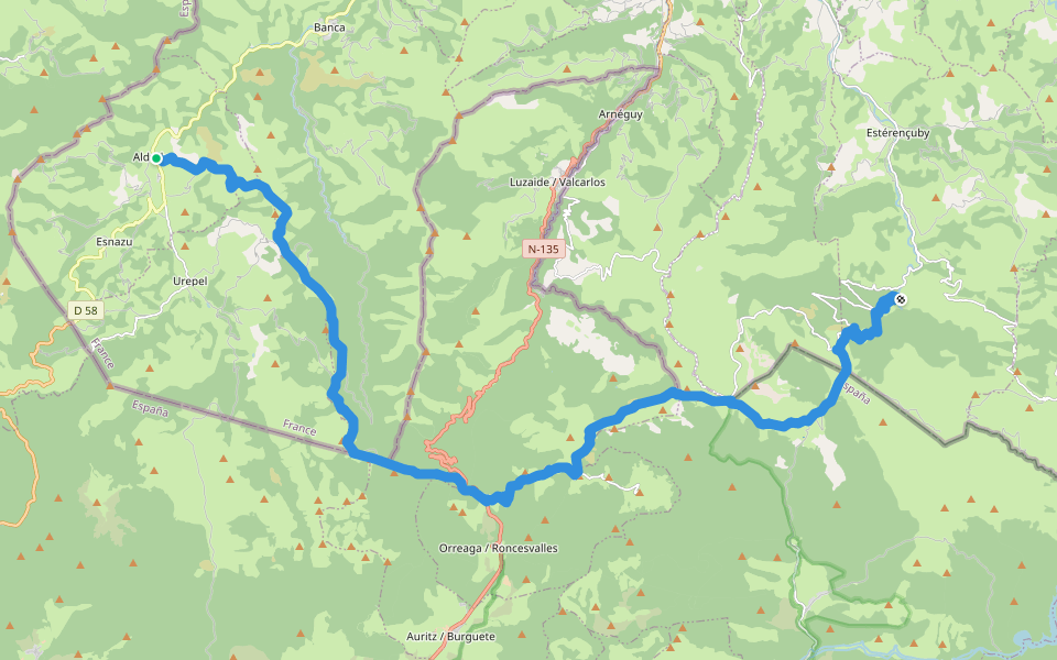HRP Étape 04 walking route map in Aldudes