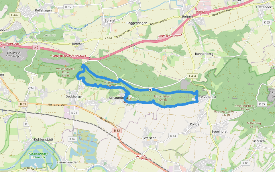 RI5 Drei Burgen Route walking route map in Rinteln