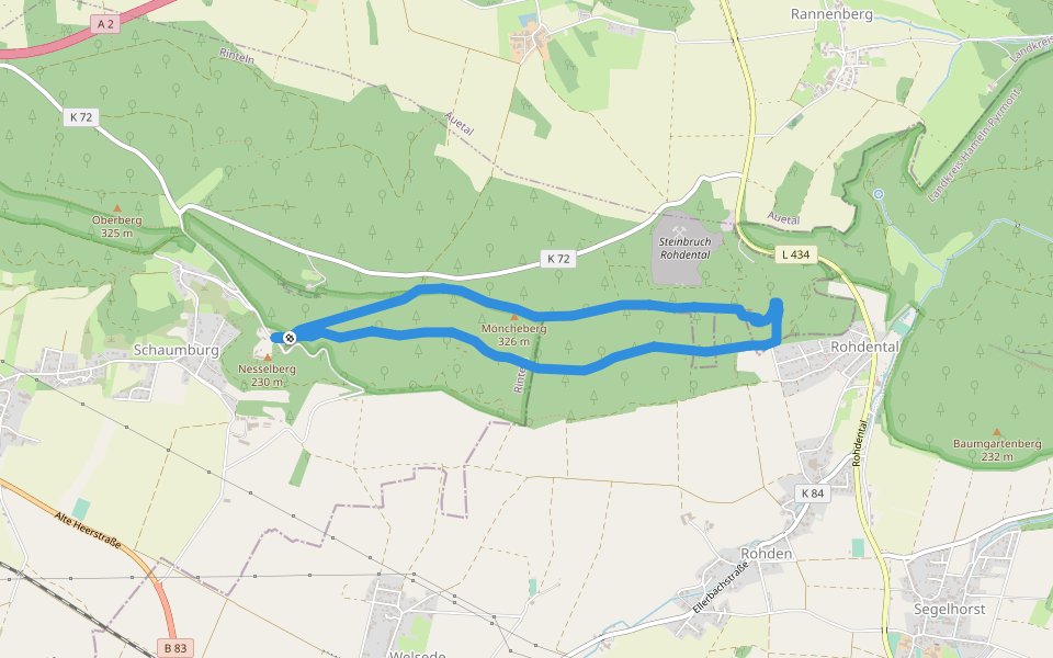 RI7 Schloss-Schaumburg Route walking route map in Rinteln
