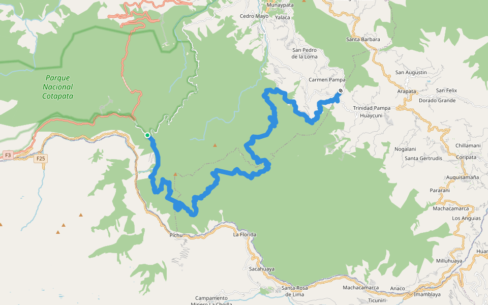 Eco-Via walking route map in Velo de la Novia