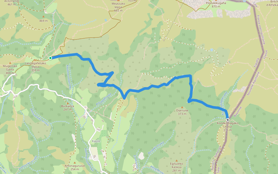 HRP Variante 1.1 walking route map in Bera