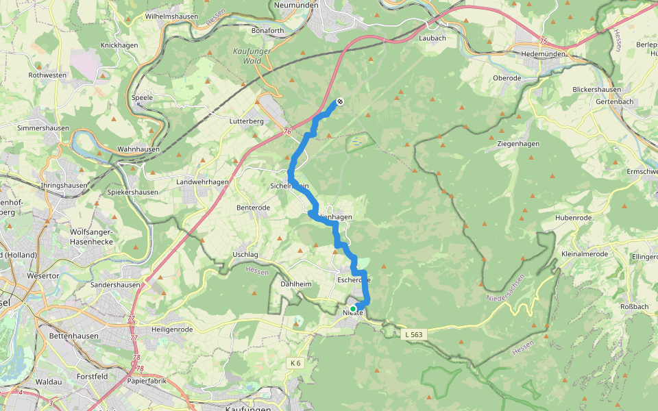 Nieste - Fuhrmannstein walking route map in Nieste