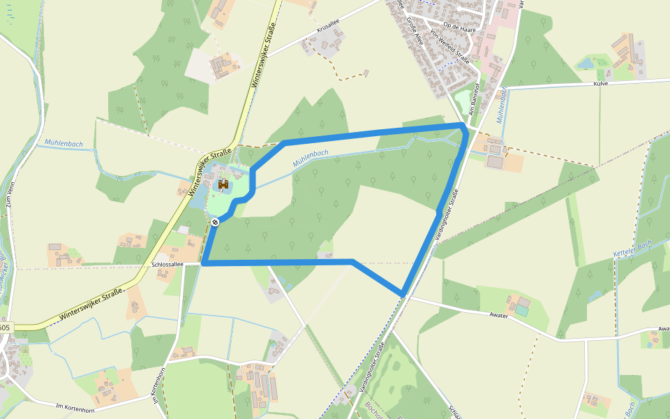 Diepenbrock Rundweg A5 walking route map in Bocholt