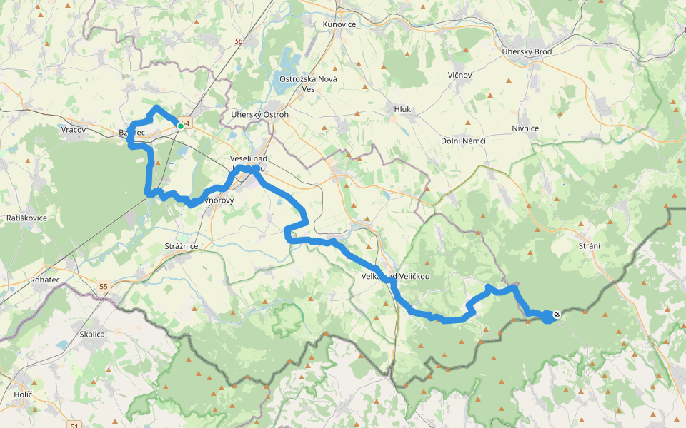 [M] Velká nad Věličkou - Velká Javořina walking route map in Moravský Písek
