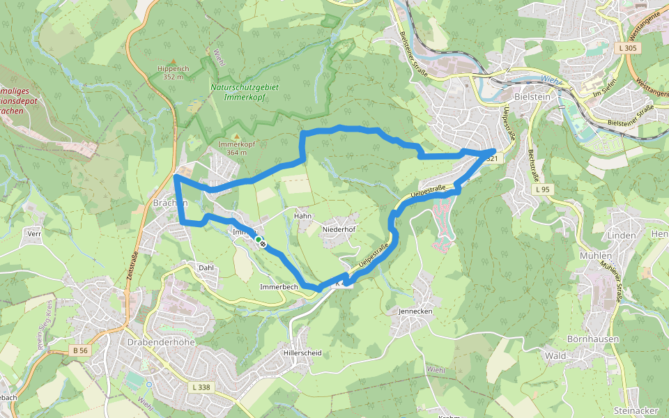Ülpetal Rundweg A3 walking route map in Wiehl