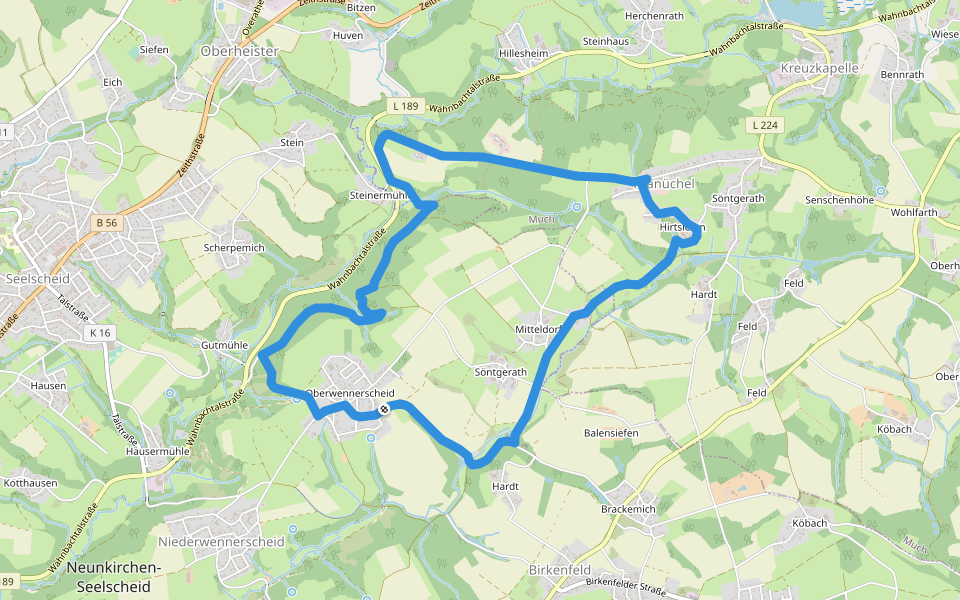 Wendmühle Rundweg A4 walking route map in Neunkirchen-Seelscheid