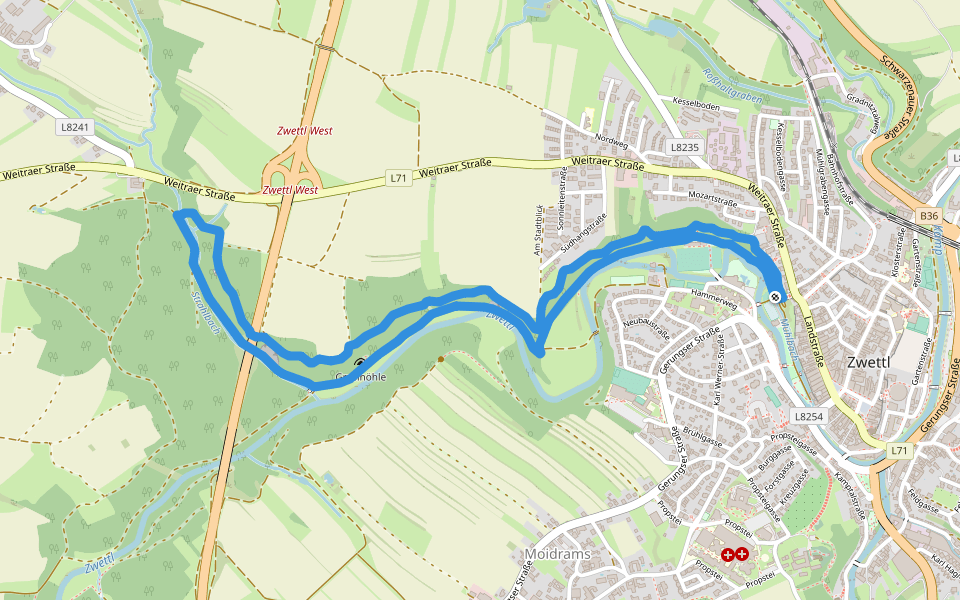 Walderlebnisweg Zwettl walking route map in Zwettl