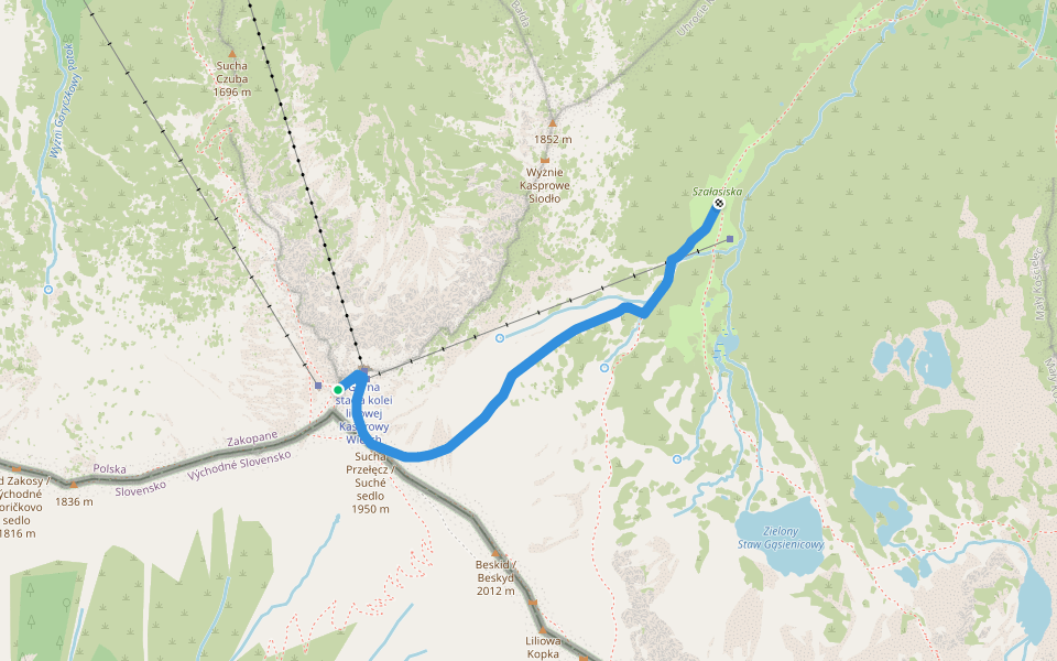Kasprowy Wierch (stacja kolejki) - Kolejka krzesełkowa Gąsienicowa (stacja dolna)