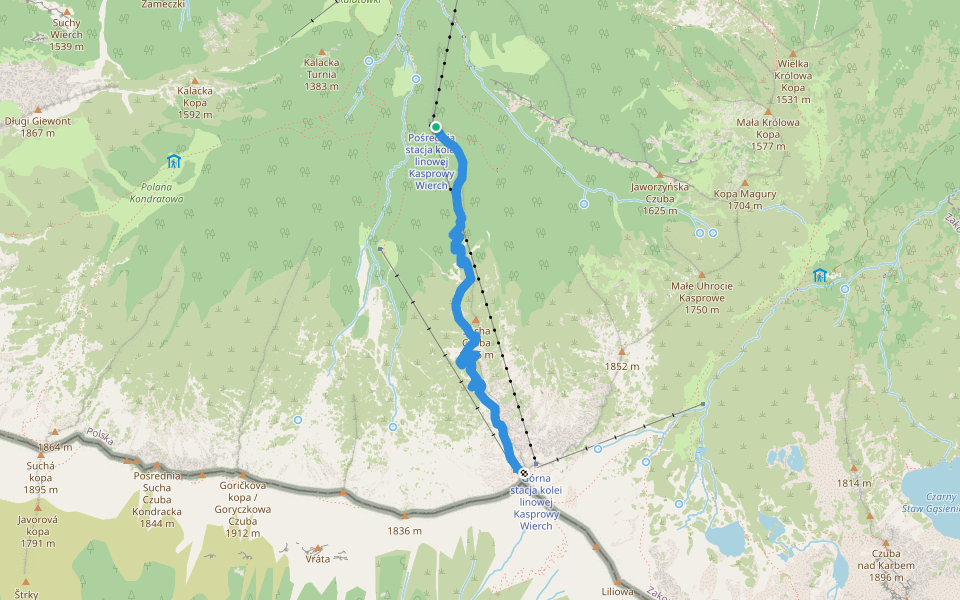 Myślenickie Turnie - Kasprowy Wierch (stacja kolejki)