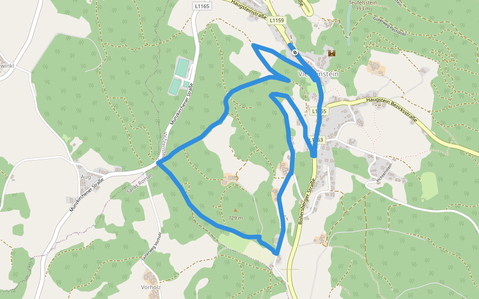 Hametweg walking route map in Vichtenstein