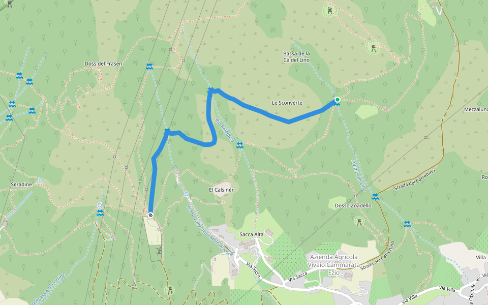Sentiero 434 - Variante walking route map in Nave