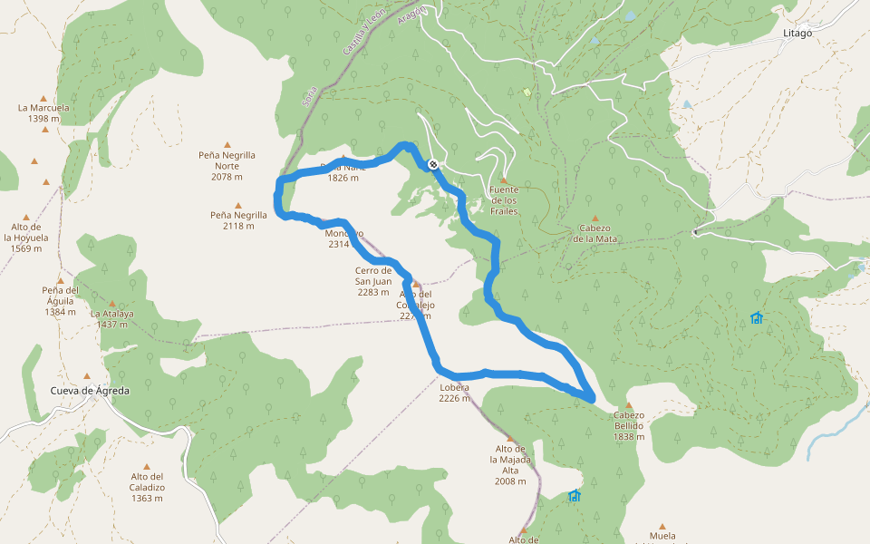 Circular del Moncayo walking route map in Tarazona