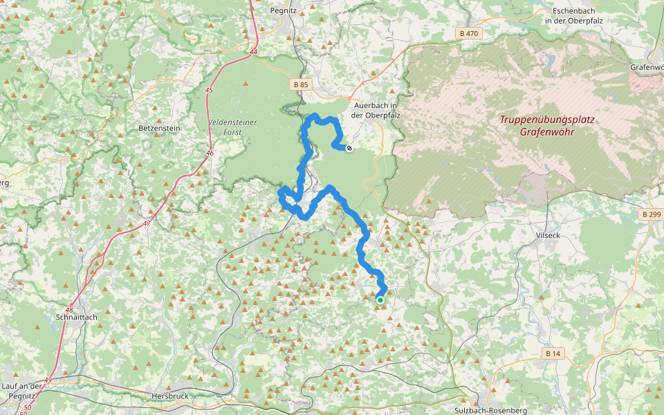 Hohe Tanne-Zantberg walking route map in Neukirchen bei Sulzbach-Rosenberg