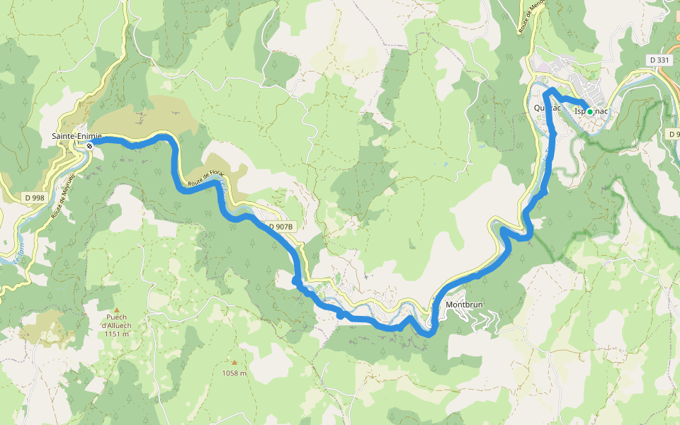 VdT 03 : Ispagnac - Saint-Énimie walking route map in Ispagnac