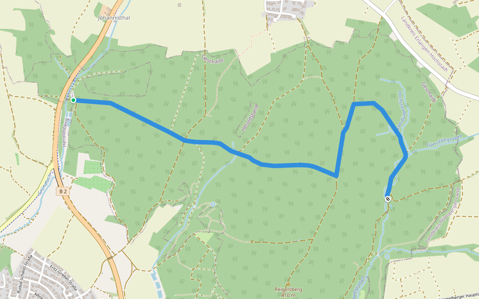 Wegverbindung durch den Hermannswinkel walking route map in Geschaidt