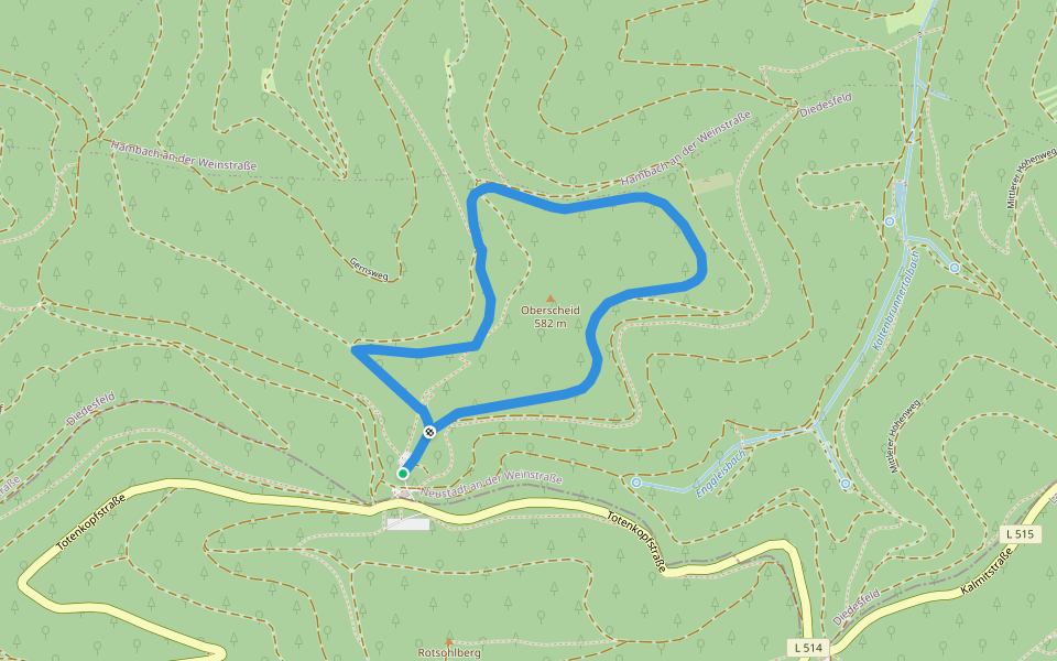 Rundwanderweg 5 Totenkopf walking route map in Maikammer
