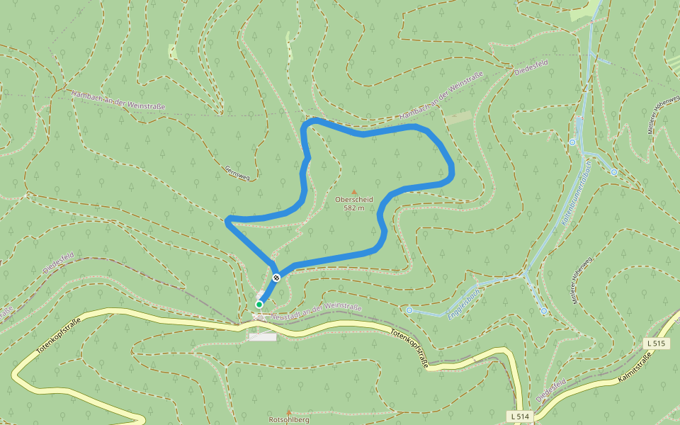 Rundwanderweg 7 Totenkopf walking route map in Maikammer